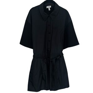 COS Black Short-Sleeve Button Romper